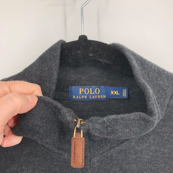 Polo‎ Ralph Lauren Mens Sweatshirt Size XXL Charcoal Gray 1/4 Zip Soft Cotton - Picture 4 of 14
